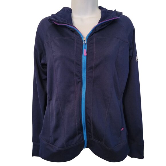 Eddie Bauer First Ascent Full Zip Hoodie S Pockets Navy Blue Athleisure Jacket - Picture 1 of 9